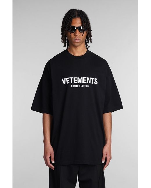 Vetements Black T-Shirt for men