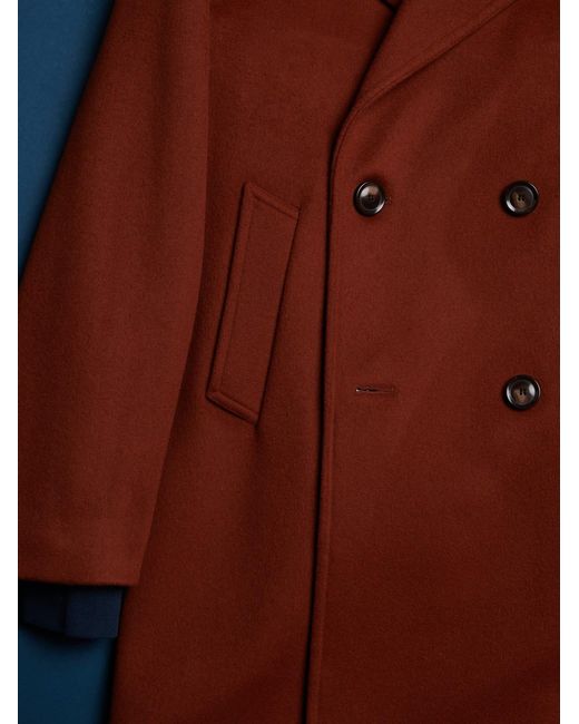 Doppiaa Blue Aalbany Rust Double Breasted Coat for men