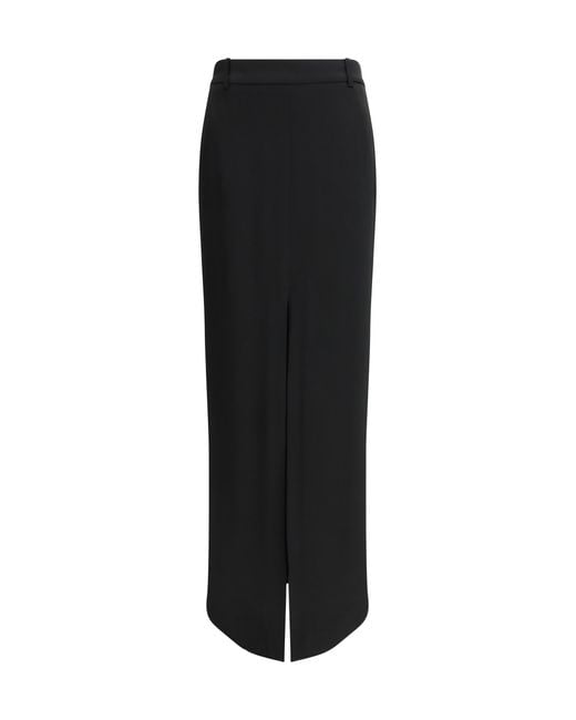 Tom Ford Black Tailored Crepe Envers Satin Skirt