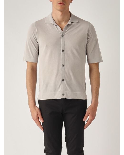 Ballantyne Gray Camicia M/C Cotone Tricot Shirt for men