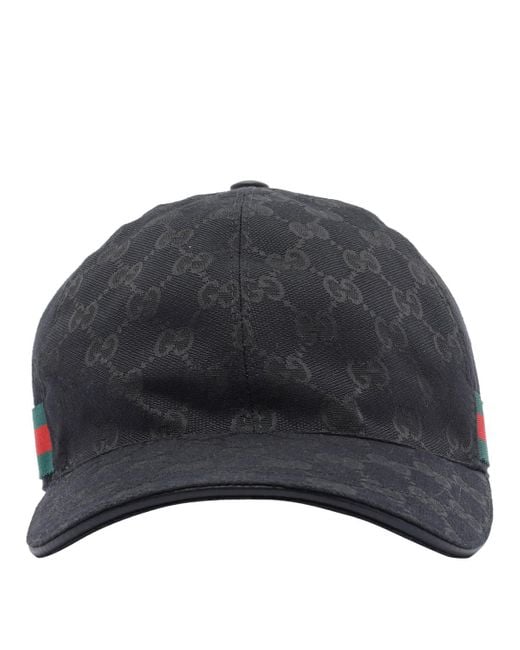 Gucci Black Web Baseball Cap for men