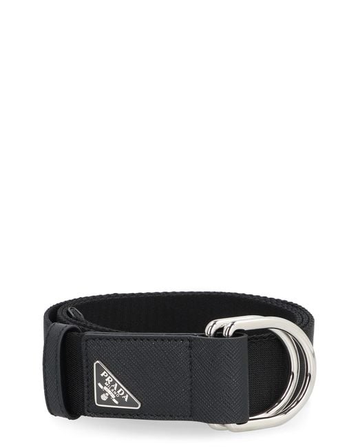 Prada Black Belt Re-Nylon Polyamide for men