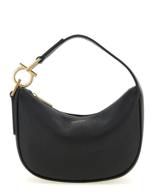 Ferragamo Black 'Gancini' Handbag