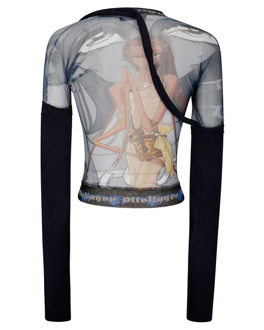 OTTOLINGER Blue Mesh Hybrid Longsleeve