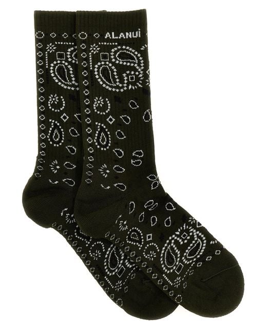 Alanui Black Bandana Socks