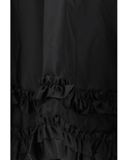 Ganni Black Duchesse Nylon Mini Frill Skirt