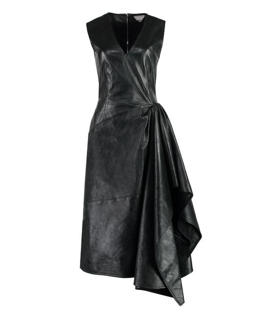 Bottega Veneta Black Leather Dress