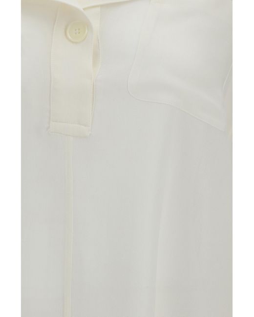 Totême White Shirt Layered Collar Viscose