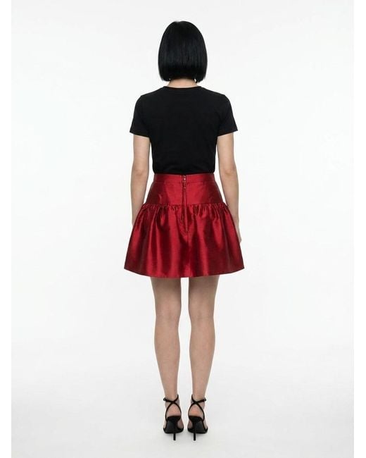 Dolce & Gabbana Red Silk Mini Skirt