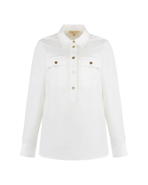 MICHAEL Michael Kors White Stretch Cotton Shirt