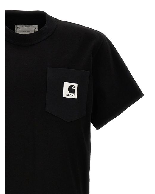 Sacai Black T-Shirt X Carhartt Wip