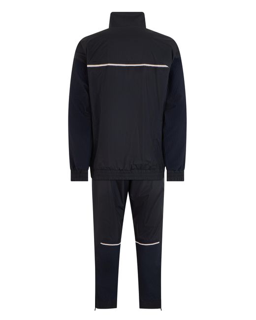 Boss Blue Jumpsuit With Zip And High Collar Polyester Sweatshirts for men