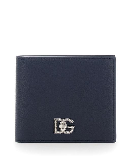 Dolce & Gabbana Blue Bi-Fold Leather Wallet for men