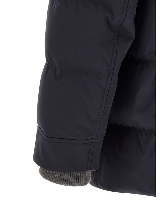 Brunello Cucinelli Blue Polyamide Parka Clothing for men