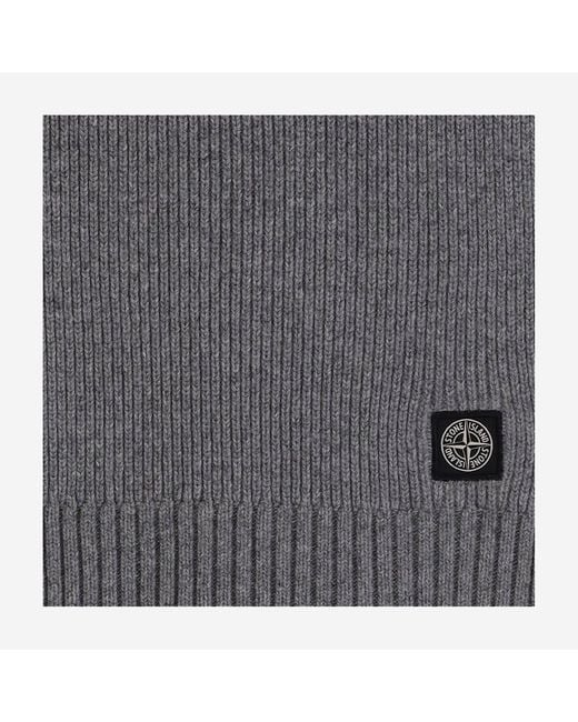 Stone Island Gray Wool Blend Scarf Virgin