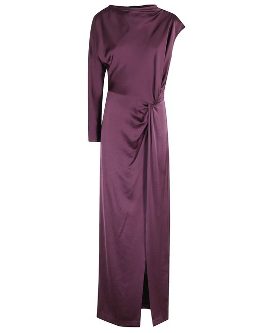 FEDERICA TOSI Purple Abito Lungo Con Spacco