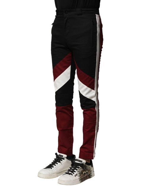 Dolce & Gabbana Black Color Block Slim Pants for men