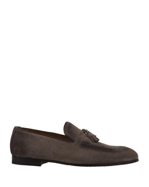 Doucal's Brown Suede Loafers With Tassels for men