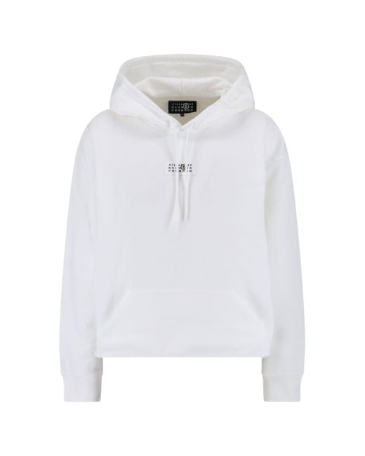 MM6 by Maison Martin Margiela White Numeric" Hoodie