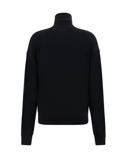 Saint Laurent Black Wool Turtleneck Sweater