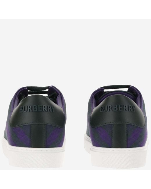 Burberry Blue Albridge Check Low-top Sneakers