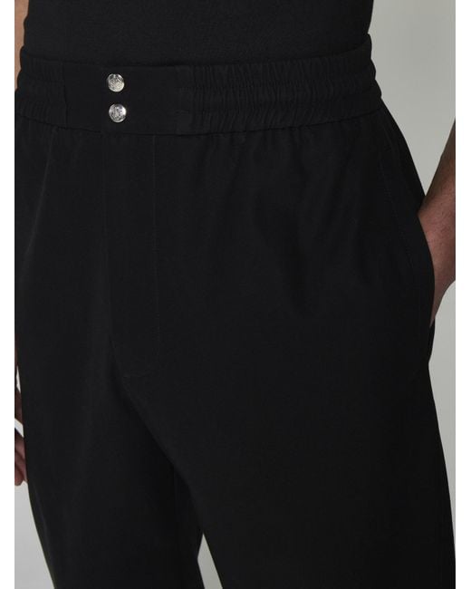 Alexander McQueen Zip Cotton Trousers in Black for Men | Lyst
