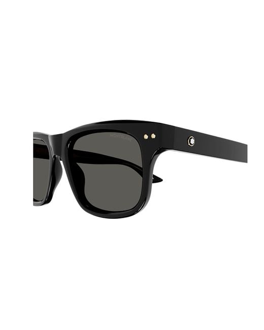 Montblanc Black Rectangle Frame Sunglasses