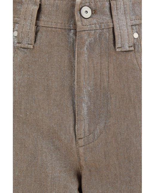 Brunello Cucinelli Gray Lurex Wide-Leg Jeans Cotton