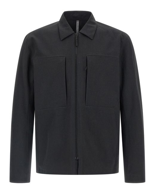 Veilance Black Mionn Overshirt Polyester Shirt, Blouse for men