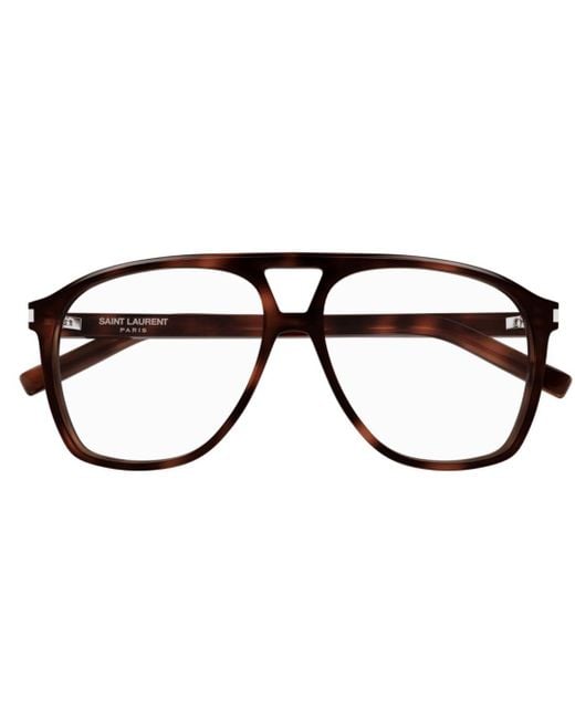 Saint Laurent Brown Sl 596 Dune Opt 003 Havana Havana Trasparent Glasses