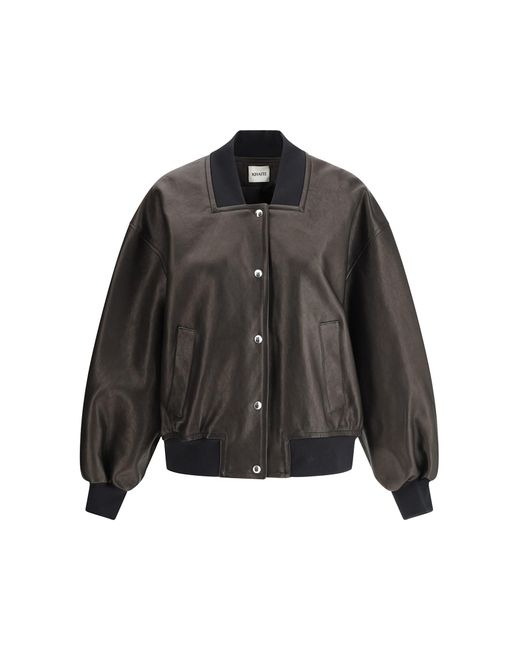 Khaite Black Spence Leather Jacket