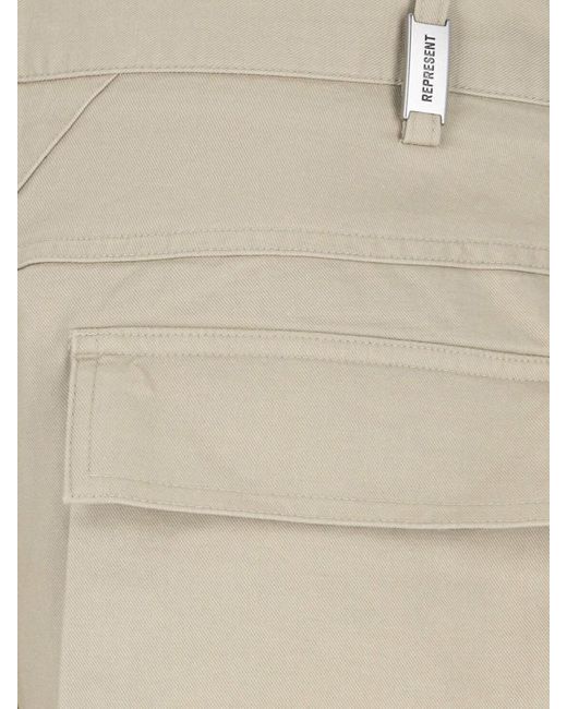 Represent White Cargo Shorts for men