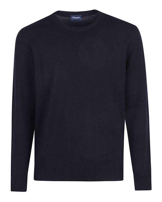 Drumohr Blue Round Neck Sweater for men