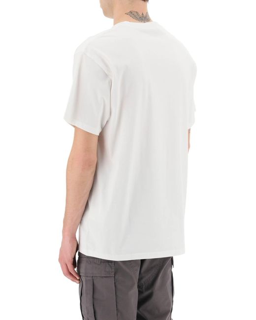 Carhartt White Logo Embroidery T-shirt for men