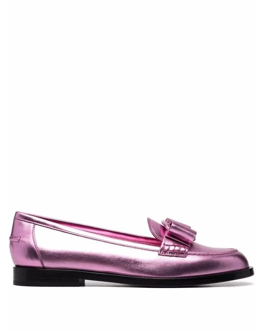 Ferragamo Pink Ferragamo Vivaldo High Shine Ballerina Shoes