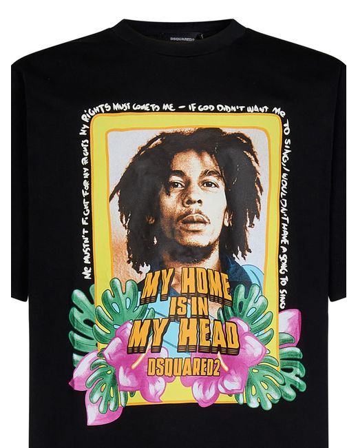 DSquared² Bob Marley Skater T-shirt in Black for Men