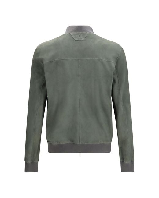Salvatore Santoro Gray Suede Jacket Calf Leather Bos Taurus for men