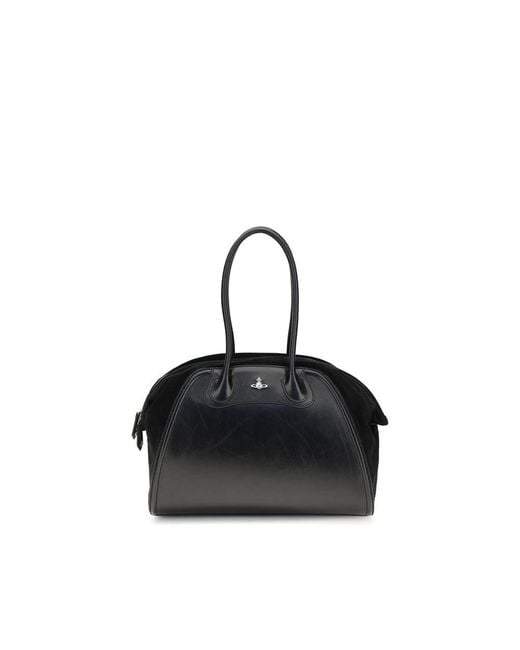 Vivienne Westwood Black Calf Leather Bos Taurus Shoulder Bag