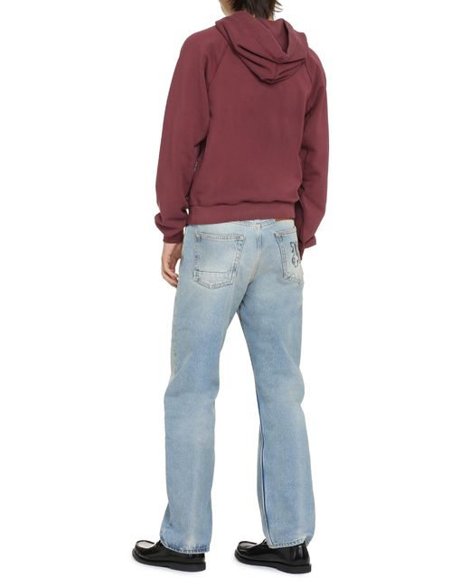 Palm Angels Red Cotton Hoodie Elastane Jumpers for men
