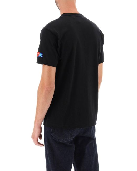 Comme des Garçons Black T-shirt With Pixel Patch for men