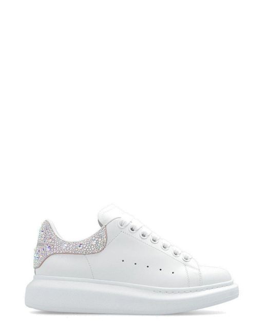 Alexander McQueen White Larry Embellished Chunky Sneakers