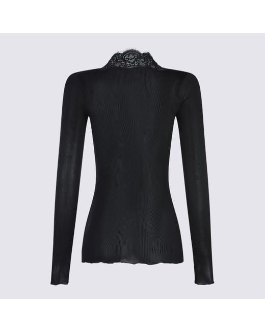 Saint Laurent Black Silk Top