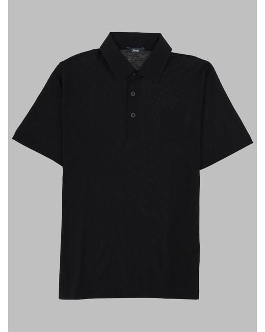 Herno Black Polo Shirt Cotton for men