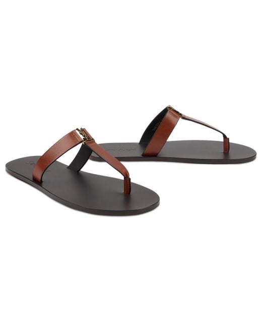Saint Laurent Brown Sandals Babylon Smooth Leather Calf Skin