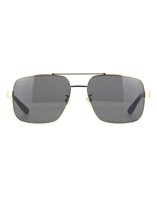 Gucci Gray Sunglasses Aviator Full Rim, Frame And Lens Gg0529S001 for men