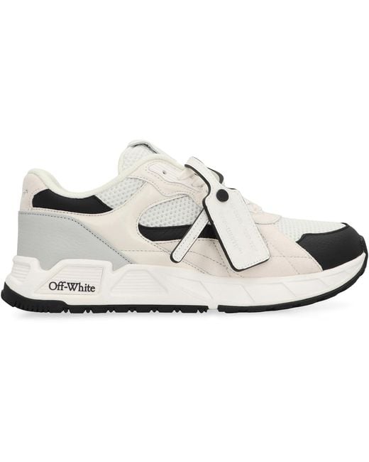 Off-White c/o Virgil Abloh White Leather And Mesh Sneakers Cow Hide Trainers