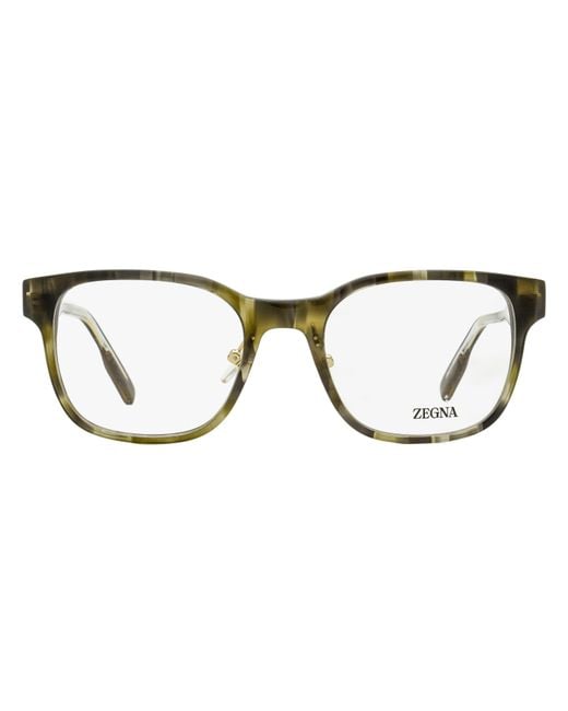Zegna Black Square Acetate Eyeglasses Ez5253 098 53Mm Plastic (Acetate) for men