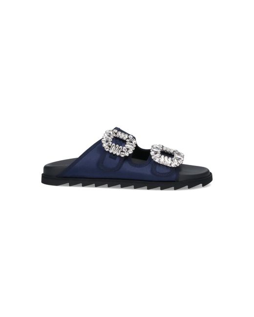Roger Vivier Blue Open-Toe Sandals With Adjustable Straps