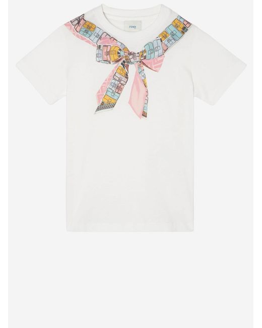 Fendi White Cotton Jersey T-Shirt T-Shirts