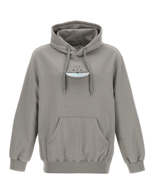 Doublet Gray Cd-R Embroidery Hoodie for men